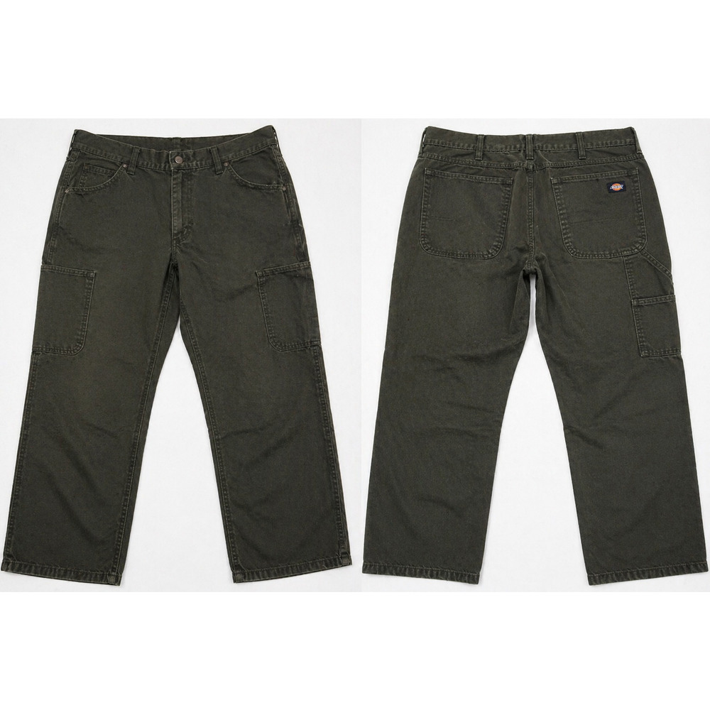 Dickies Green Canvas Cargo Pants 40x30 Utility Workwear Gorpcore Straight Leg